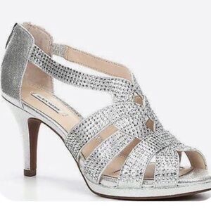 Alex Marie silver crystal heels